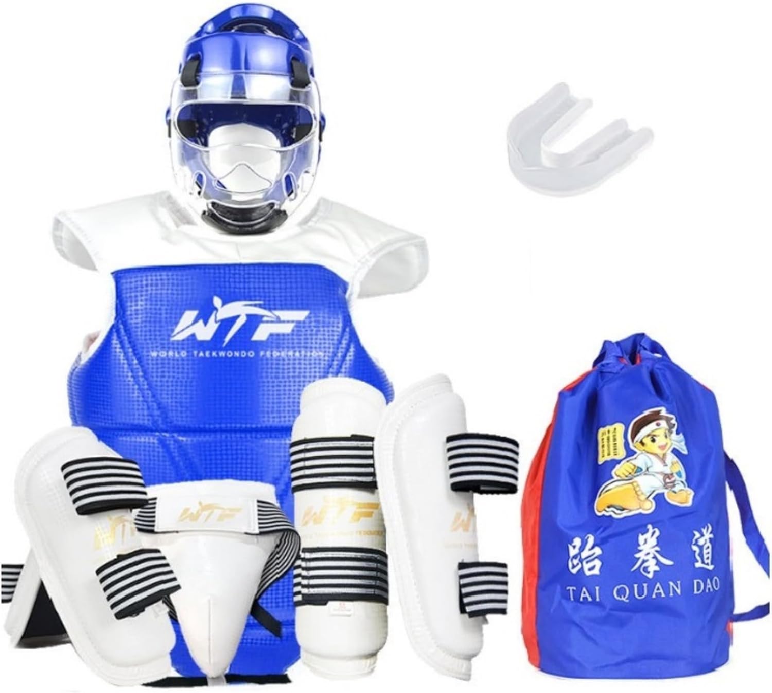 9 pcs Taekwondo Sparring Gear Set Ultimate Head Chest Protective Gear Arm Groin Guards for Children Youth Adult Martial Arts Karate MMA Training