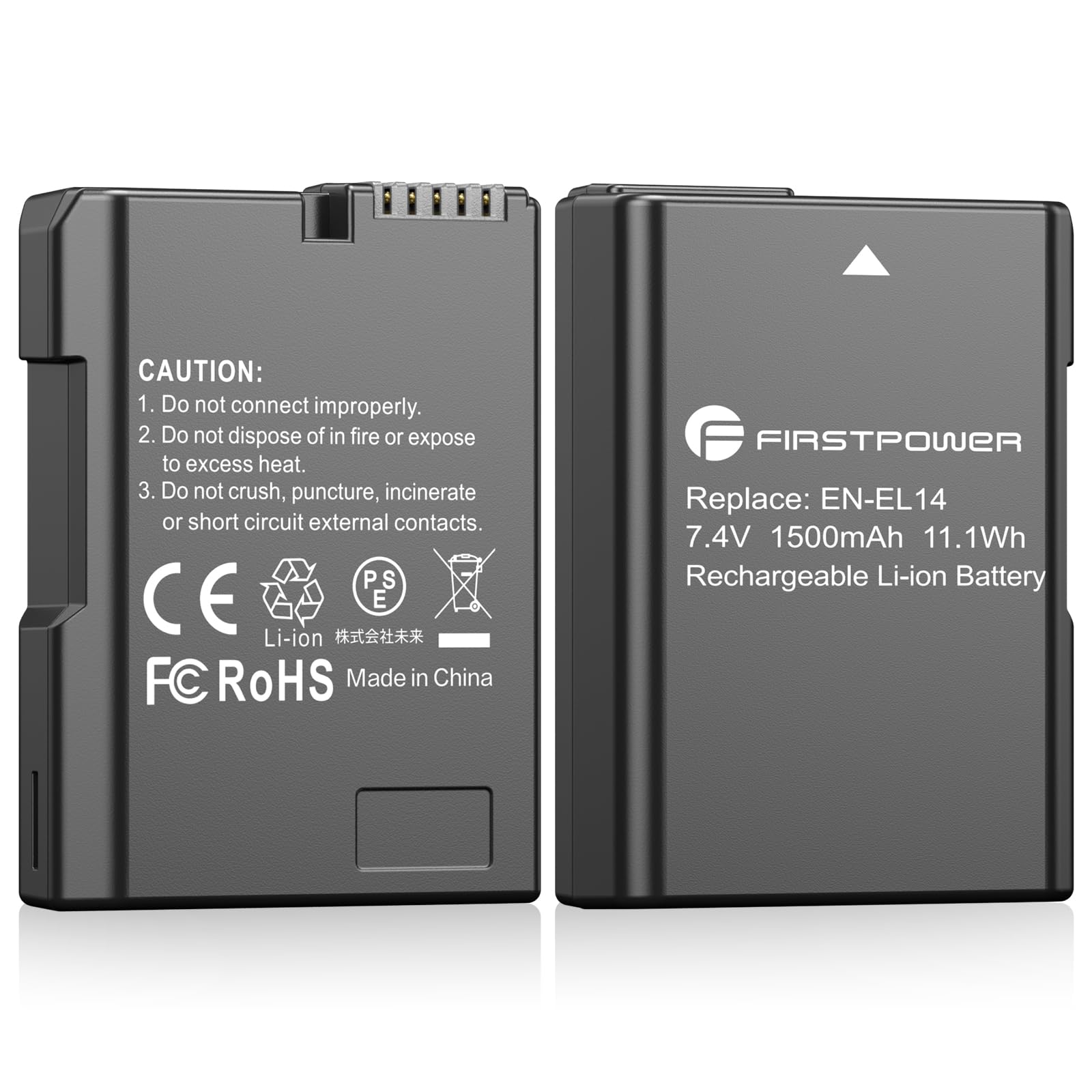 Amazon.com : FirstPower EN-EL14/EN-EL14a Battery (2-Pack, 1500mAh