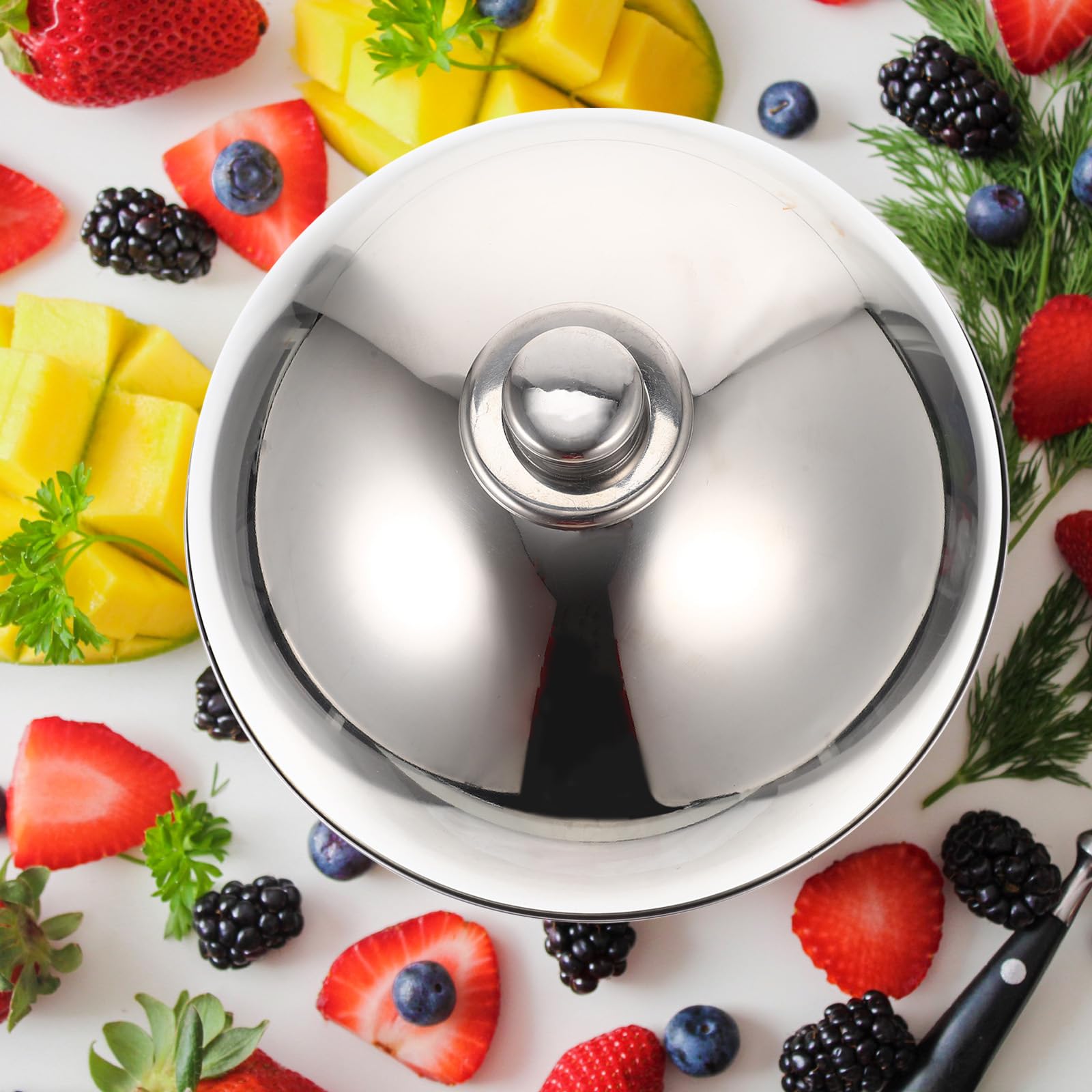 Bac à Légumes Rond En Inox 304 - 18 Cm De Diamètre, Bord Roulé - Pour Laver Riz, Légumes, Pâtrer La Pâte