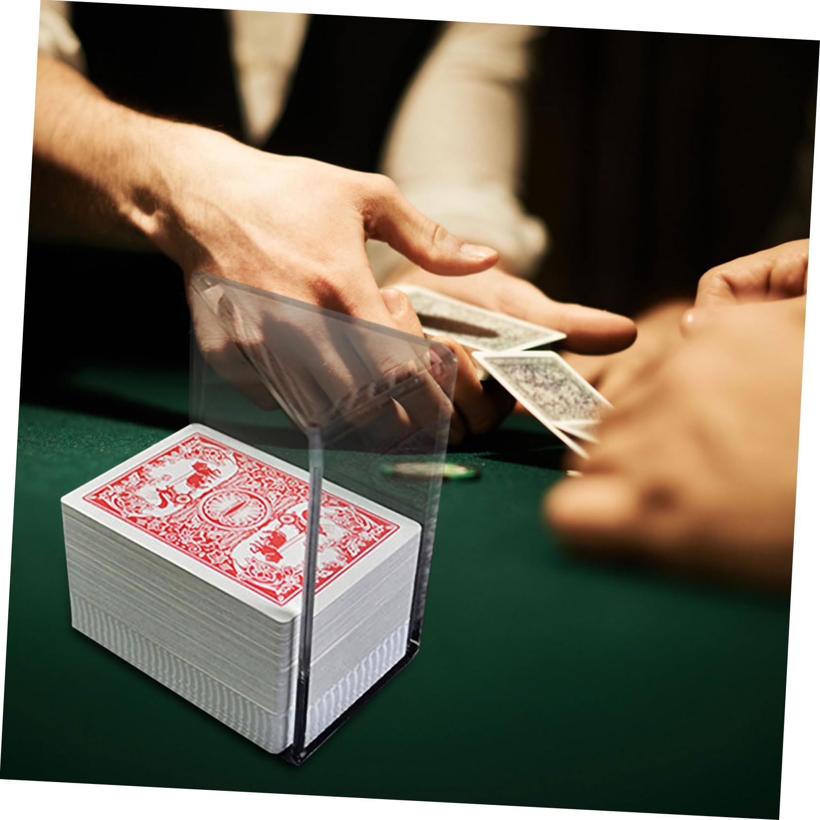 Scatola Carte Poker in Acrilico Trasparente Contenitore Stabile e Antiscivolo per Resistente e Facile da Pulire Organizer per Carte da Gioco