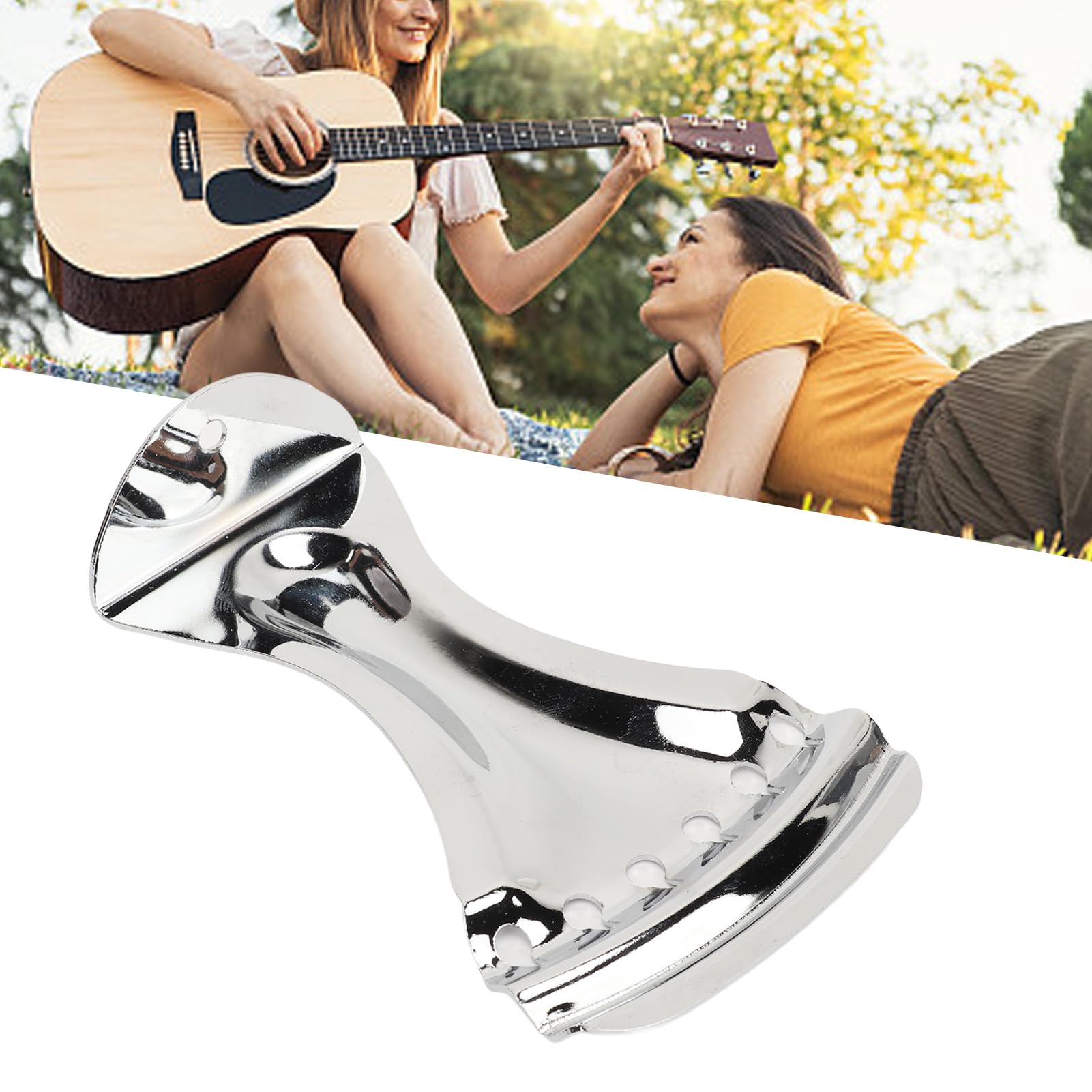 Miskall Guitar Tailpiece, with Mounting Holes Zinc Alloy Tailpiece Replacement for 6 String Resonator Guitars