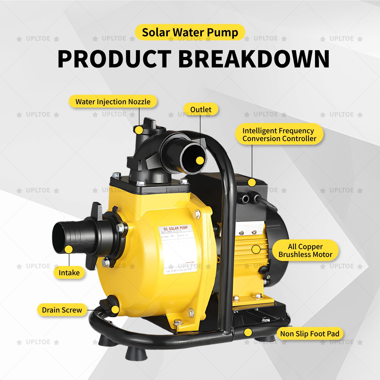 Pompa Acqua Solare DC, Pompa Irrigazione Solare in Acciaio Inox per Pozzo Profondo, Altezza Aspirazione 8 M (26 Ft), DC 48V 400W / 72V 750W / 72V 800W 400W/30M
