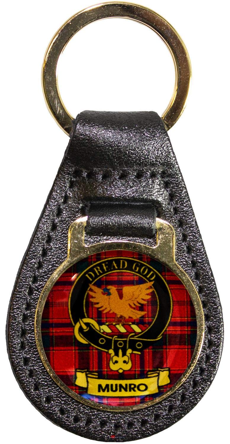 I Luv Ltd Munro Leather Key Fob Scottish Clan Crest Scottish Made