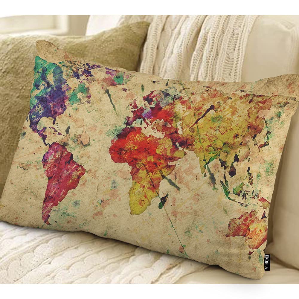 YCOLL Federe Cuscini Divano 60x60 Set Di 4 Federe Cuscini In Lino Cuscini Per Divani Floreale Pittura Ad Acquerello Fodere Per Cuscini Camera Da Letto Divano Per Esterni Cuscini Da Esterno 60x60