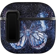 Niapessel for AirPods 4 Case, Universe Starry Sky with Butterfly Print Compatible with Apple Airpods 4th Generation Case for Women Men, PC Hard Shell Full Protective Case Cover