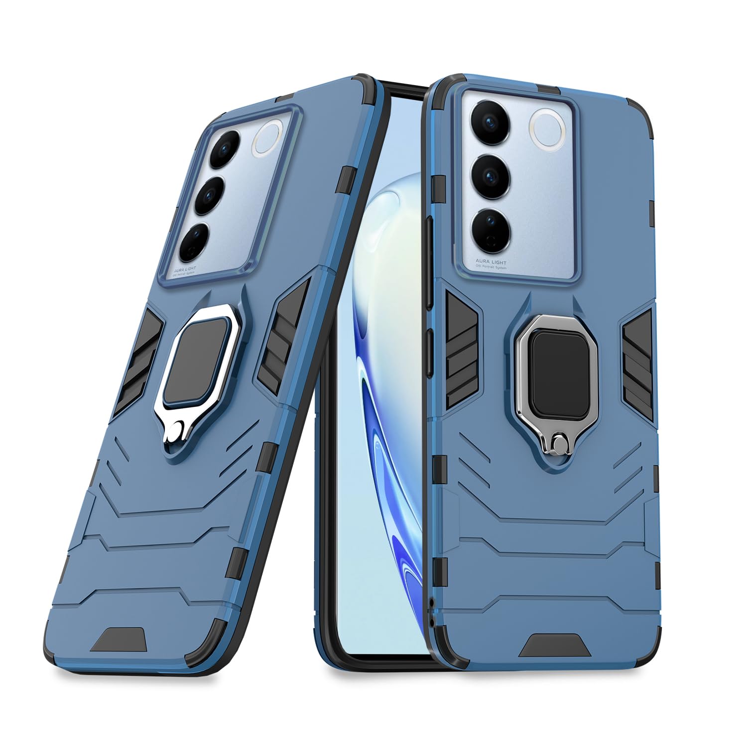 Pikkme Vivo V27 / V27 Pro 5G Back Cover | D5 Tough Armor Bumper | 360 Protection Case | Ring Holder Stand Case for Vivo V27 / V27 Pro 5G (Blue) (B0C598PQGB) Amazon Price History, Amazon Price Tracker