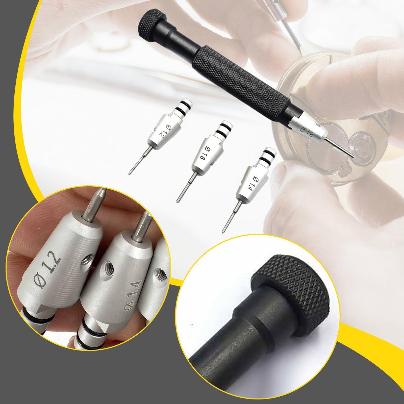 Kit de destornilladores para reparación de relojes, puntas de repuesto, anillos de goma para joyería y otros dispositivos.