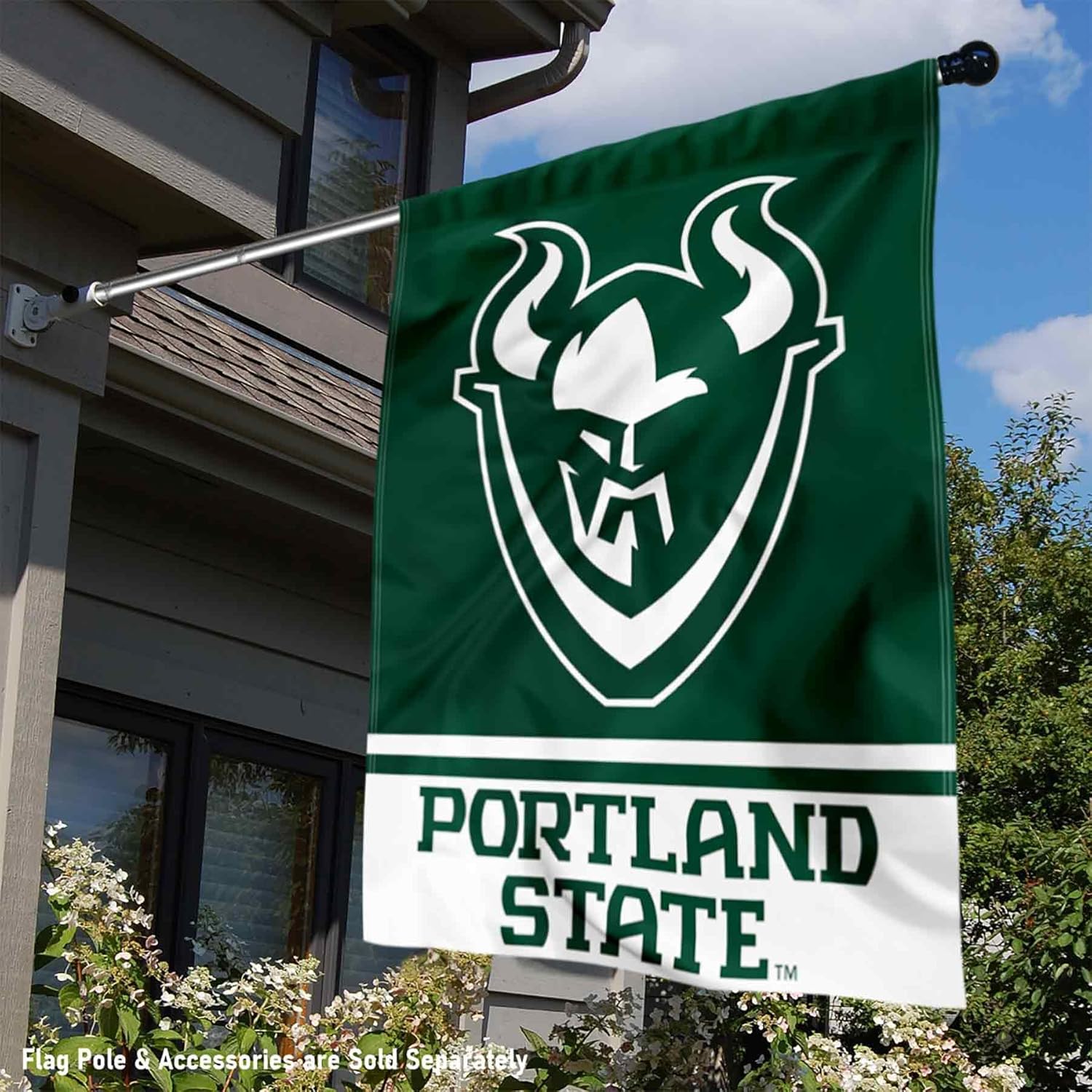 Portland State Vikings Wordmark Logo House Flag Banner - Image 2