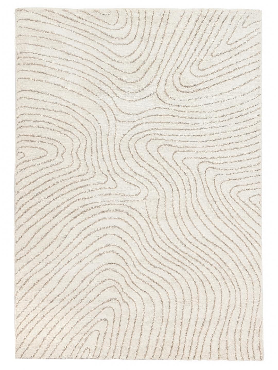 RugVista Chaima Tappeto, 200 x 300 cm, Bianco crema/Beige | Moderni, Rettangolare, Pelo medio, Lavabile solo a secco, Oeko-Tex 100, Soggiorno, Sala da pranzo, Camera da letto