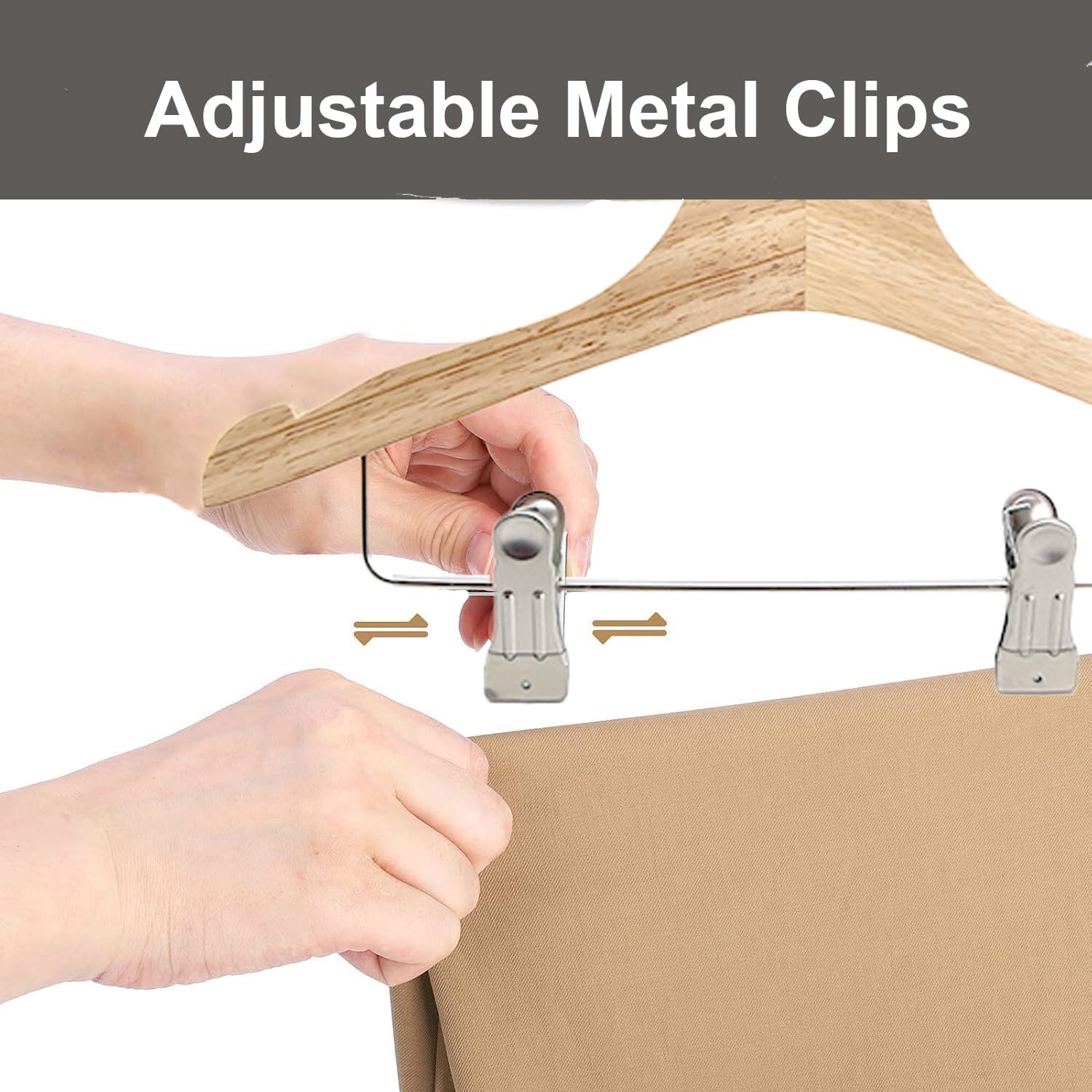 Natural 12.7" Ultra-Thin Wooden Children Closet Clothes Clips Hangers 20PCS Wood Baby Kids Coat Hangers for Infant Toddler Newborn Jumpsuit Pants Skirts Jeans Space Saving Heavy Duty Durable