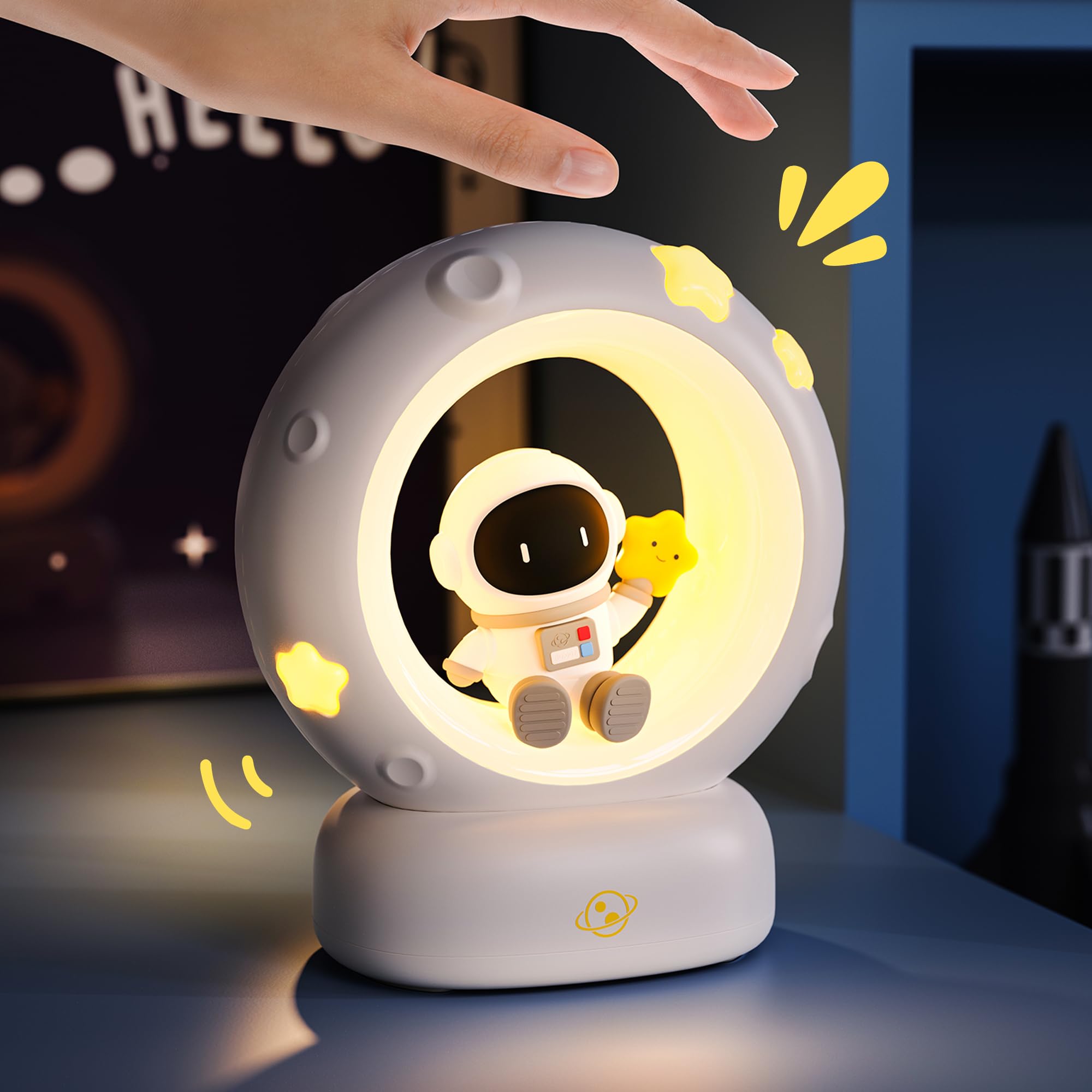 Wetry Lampka Nocna dla Dzieci Noworodek do Pokoju Dziewczynki - Lampa Astronautów