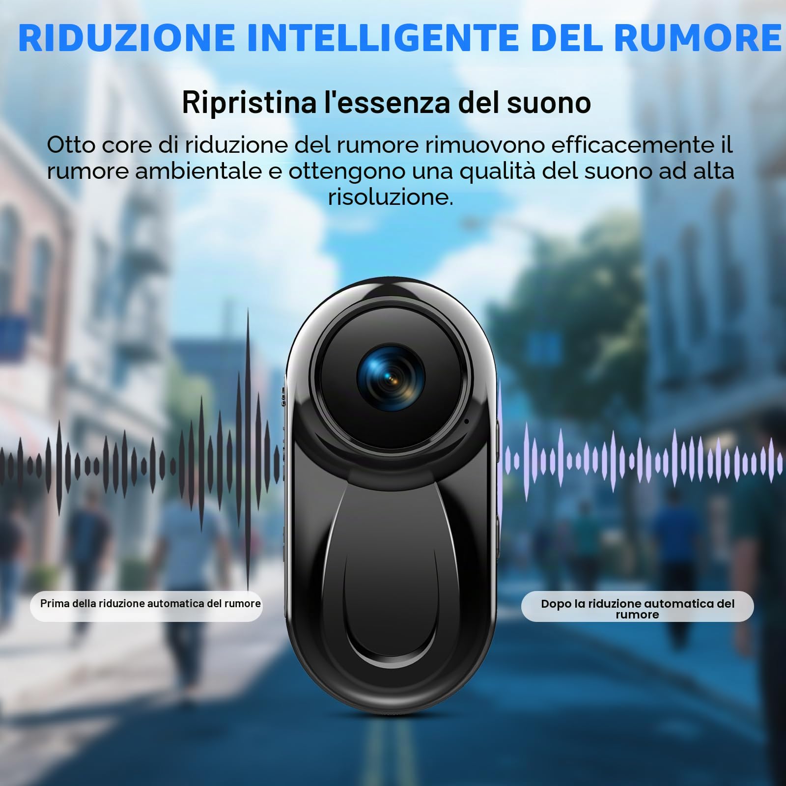 Mini Action Cam 1080P HD, Pocket Body Cam Compatta con Grandangolo 120° | Clip Girevole a 360° Clip Magnetica, Vlog Bodycam , Multifunzione Fotocamera POV per Casco Moto, Viaggi, Ciclismo, Sport Nero
