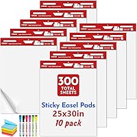 Vista 8 de Thickened Sticky Easel Pad, 20 x 23 Inches Large Chart Paper for Teachers, Self Stick Easel Paper for White Board, White Anchor Chart Paper, with