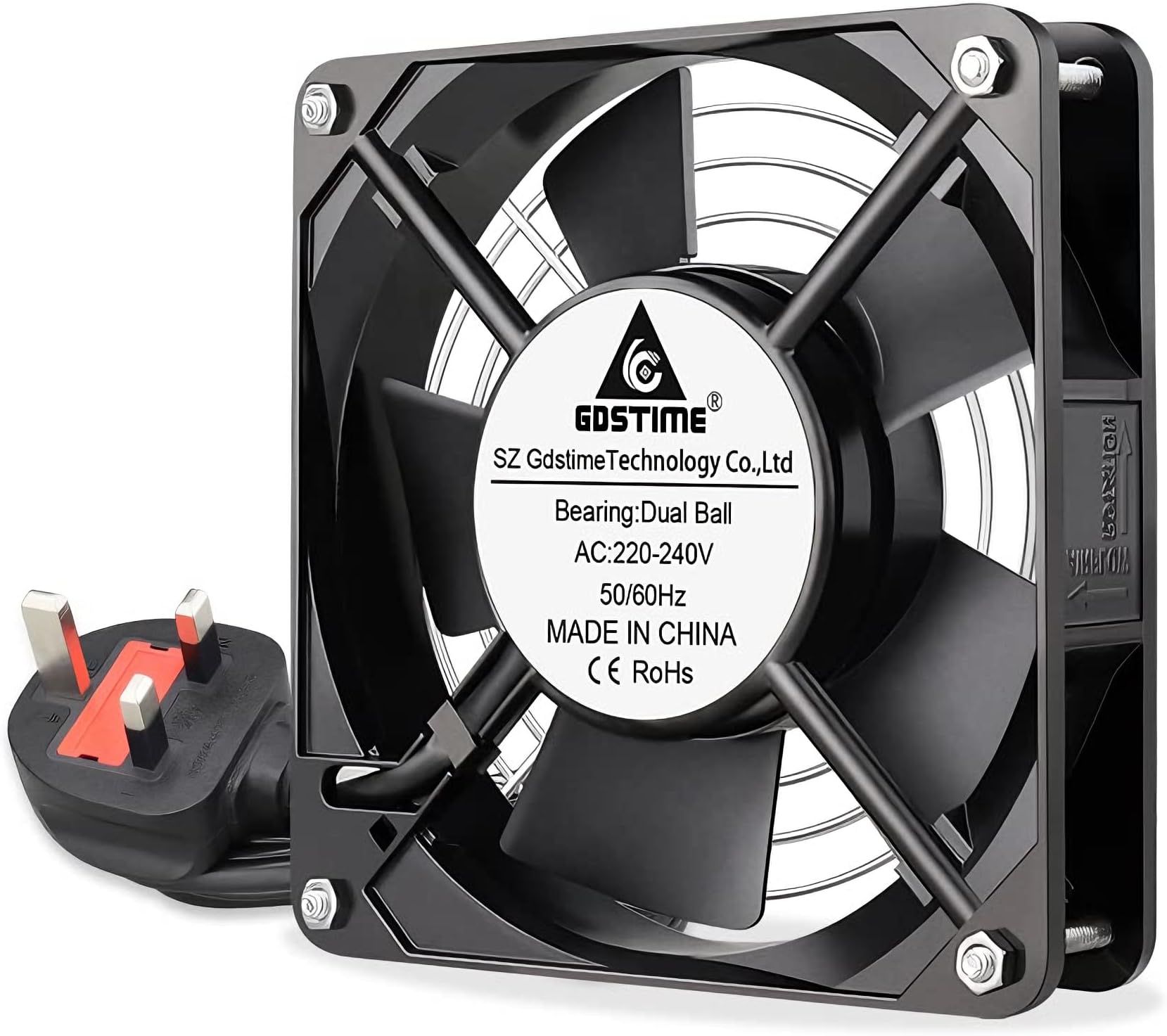 AC 220V 120mm Fan 120mm x 25mm 240v Axial Fan Dual Ball Bearing Brushless Cooling For DIY Ventilation