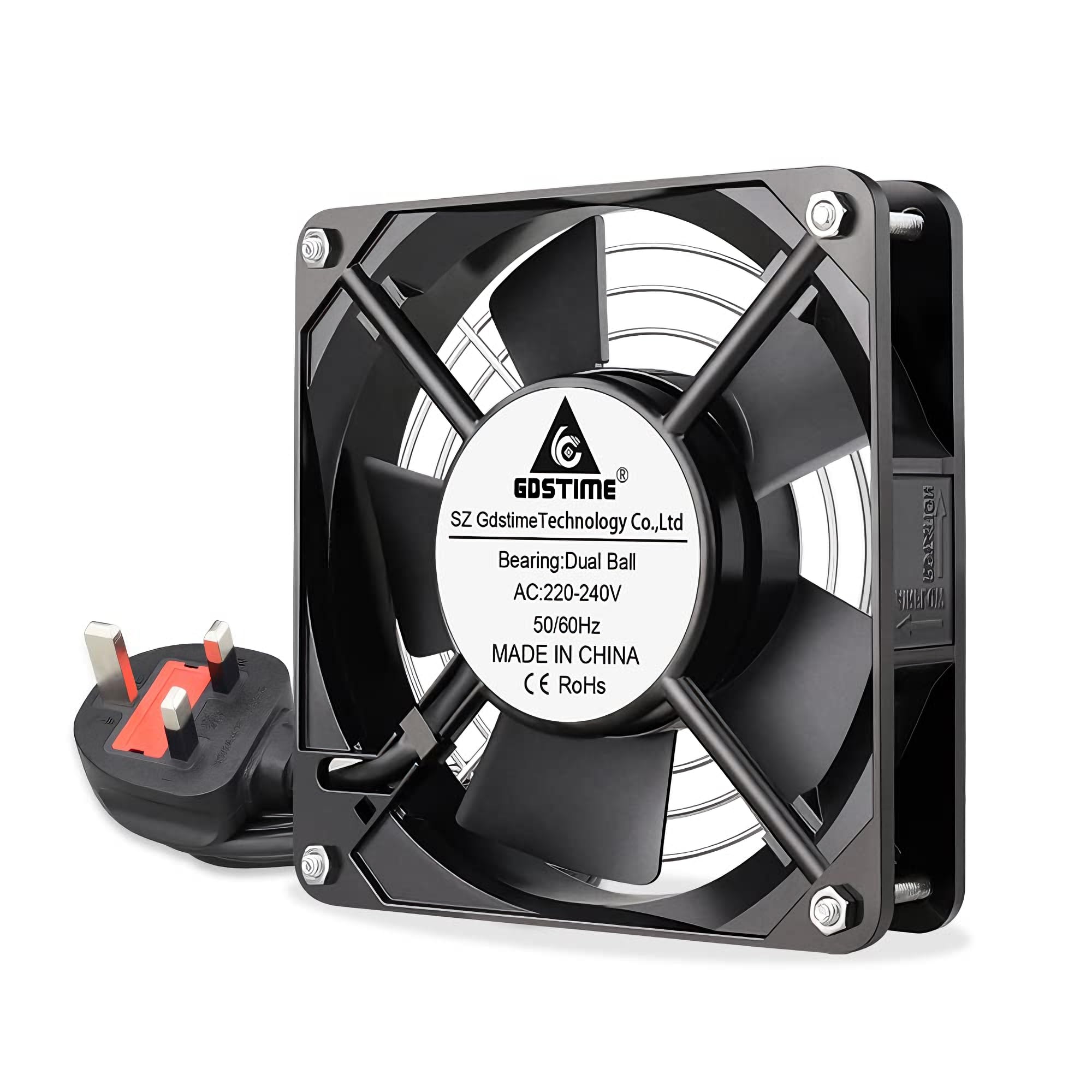 GDSTIME 220V 120mm Fan 120mm x 25mm 240v Axial Fan Dual Ball Bearing AC Brushless Cooling For DIY Ventilation