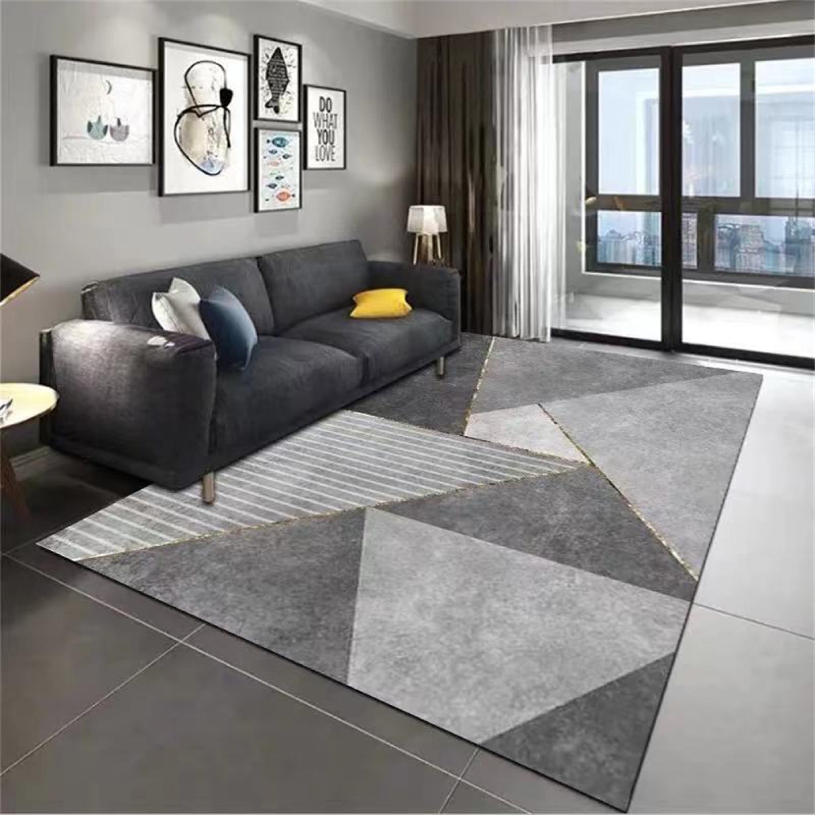 DJHWWD Fireside Rug Hallway Rug Living Room Carpet Rectangular Sofa Coffee Table Blanket Gray Nursery Rug 80X120cm