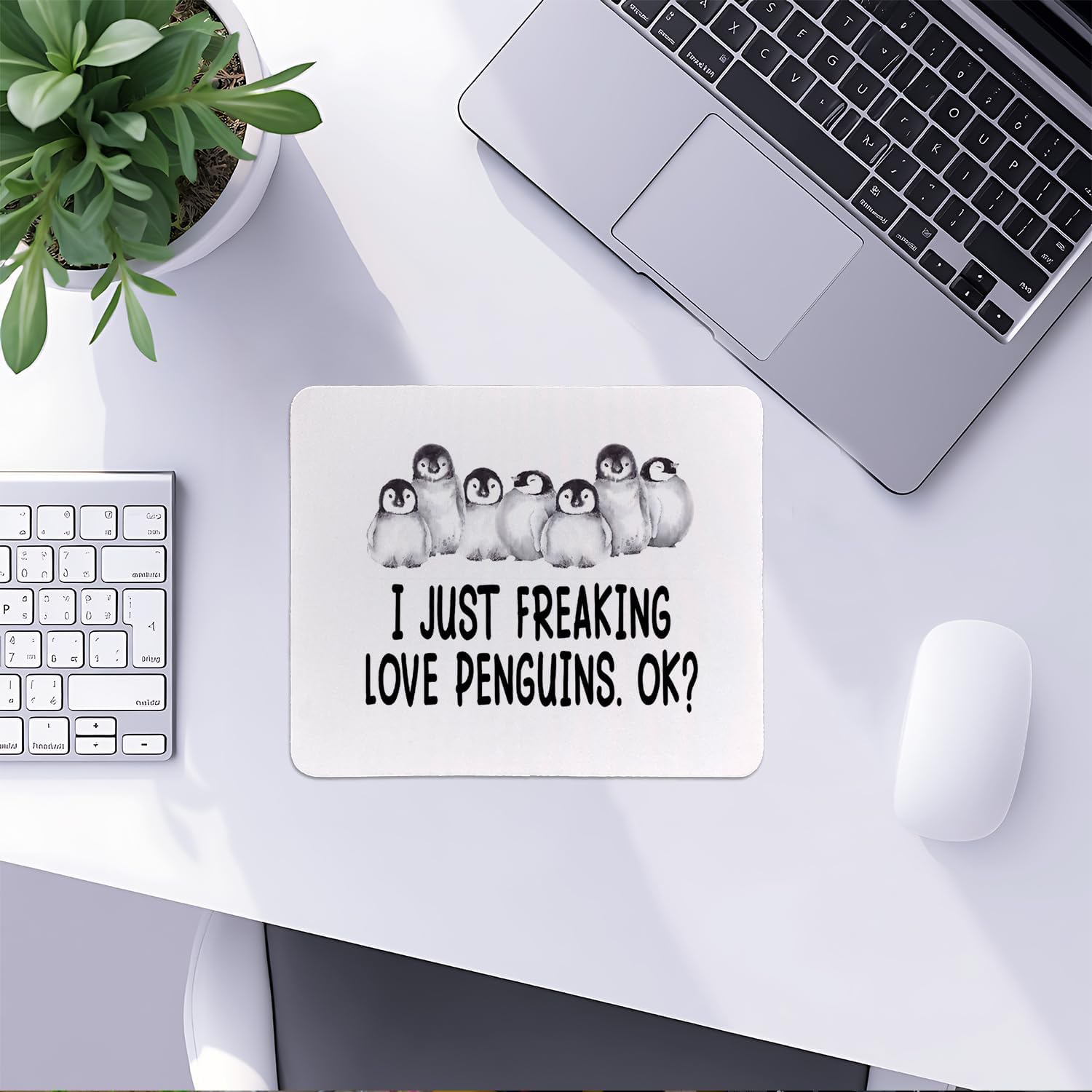 Penguin Lover Gifts Mouse Pad, Cute Penguin Mouse Pads Mousepad for Home Office Dorm Laptop Computer Desk Accessories Supplies, 8.7x7.1 Inch