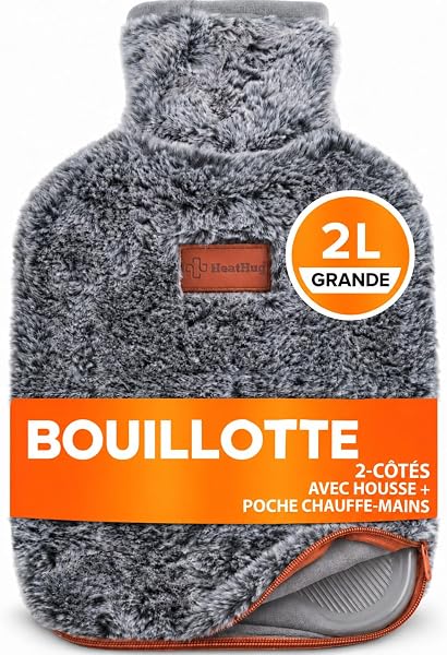 Heat Hug bouillotte 2L, housse fausse fourrure