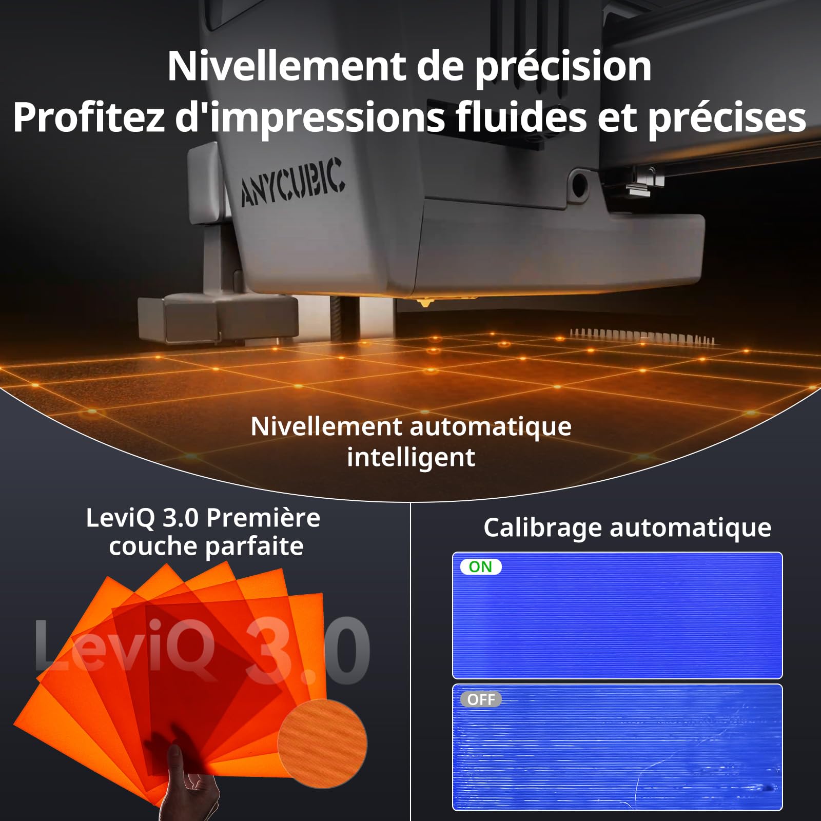 Anycubic Kobra X Imprimante 3D, Extrudeur Multicolore hautement intégré, Gagnez du Temps d'impression, Impression de Filament Souple et Dur, Jusqu'à 600 mm/s, Volume d’Impression 260×260×260 mm