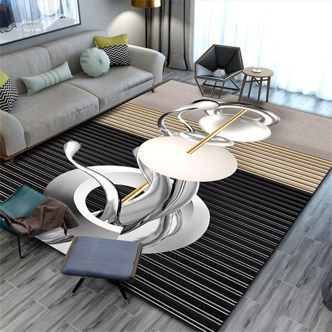 Tapis de jeux bebe pliable gris 70X140 moderne pour tapis sol exterieur