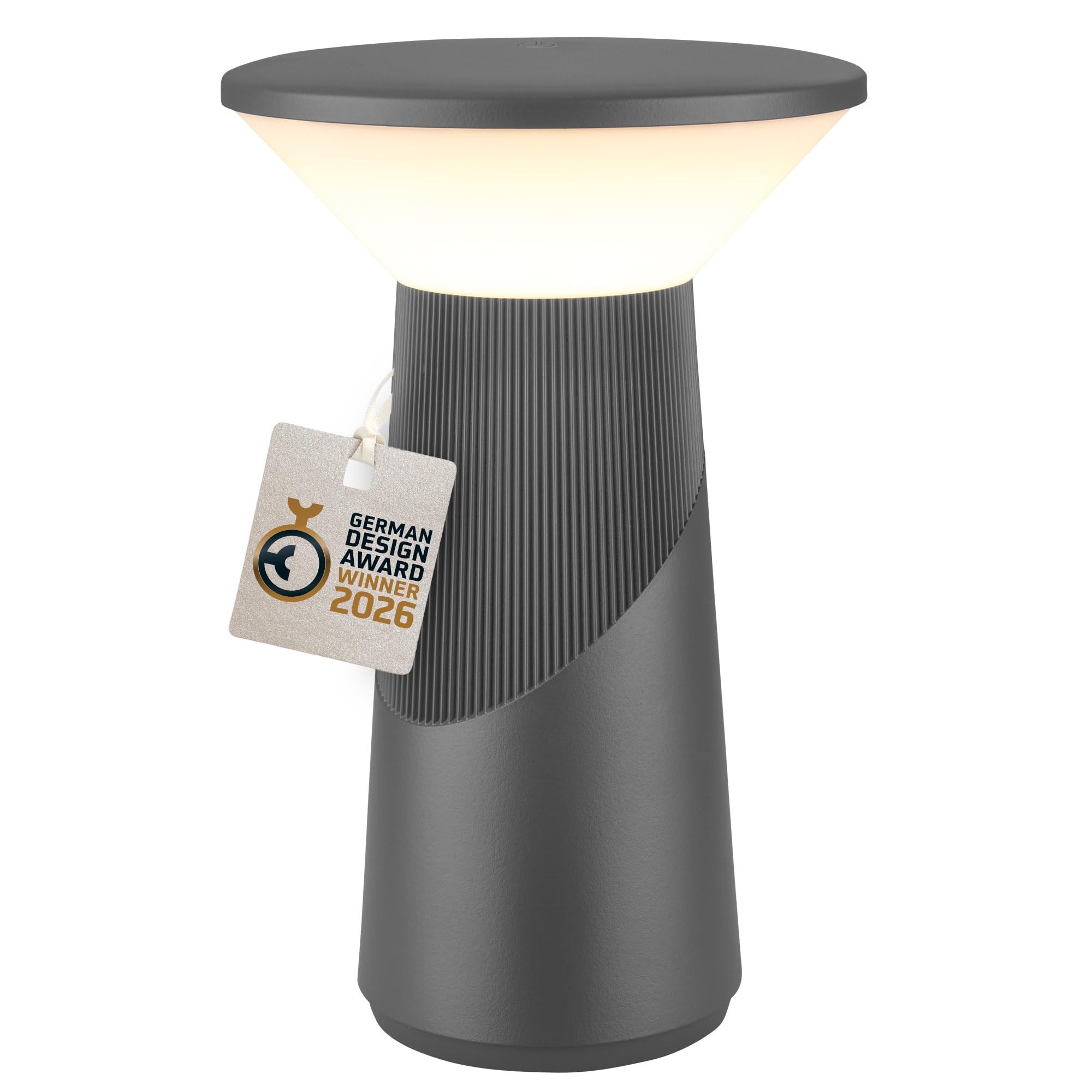 BRILONER - Pilia Rechargeable LED Table Lamp, Stepless Touch Dimmer, IP44, USB-C Charging, Night Light, Bedside Lamps, Battery Lamp, German Design Award Winner 2026, 15 x 24 cm, Anthracite