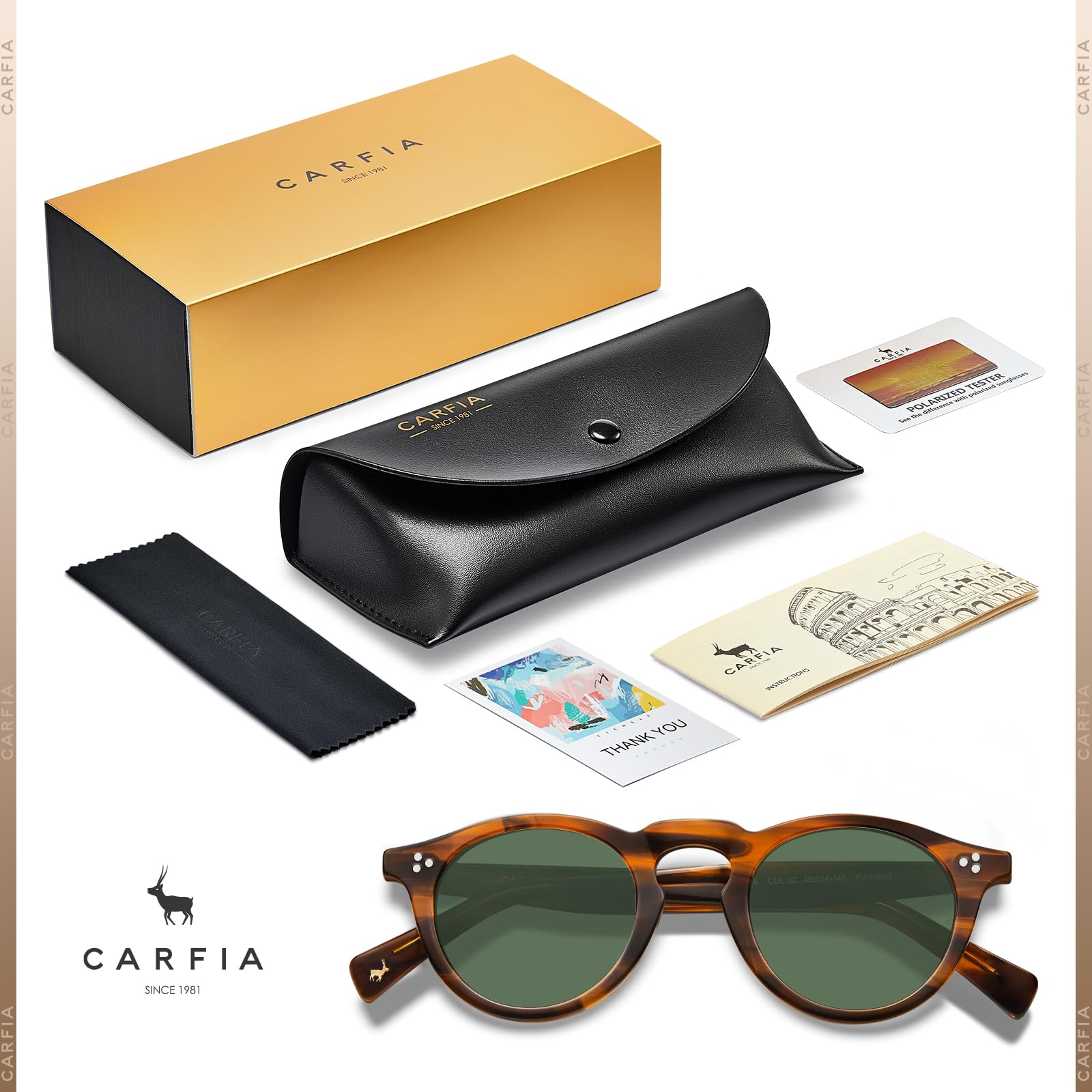 Gafas de sol retro polarizadas para hombre, protección UV400, pequeñas y redondas de acetato italiano, estilo de lujo, persianas de conducción, Marco de 1 raya, lente verde 6