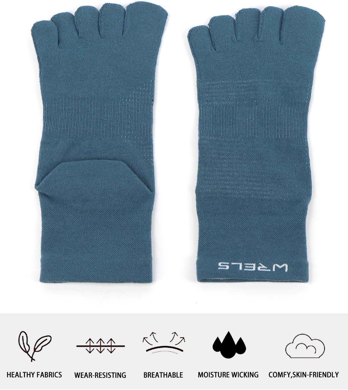 Coolmax Toe Socks for Men Women,Athletic High Performance Cushion Crew Socks for Running Working(3 Pairs) - Image 6