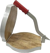 10 Inch Wooden Board Papad-Puri-khakhra Press Maker Plywood Machine with Iron Handle Roti Maker Press Machine with Handle for Kitchen Home (Multicolor66)