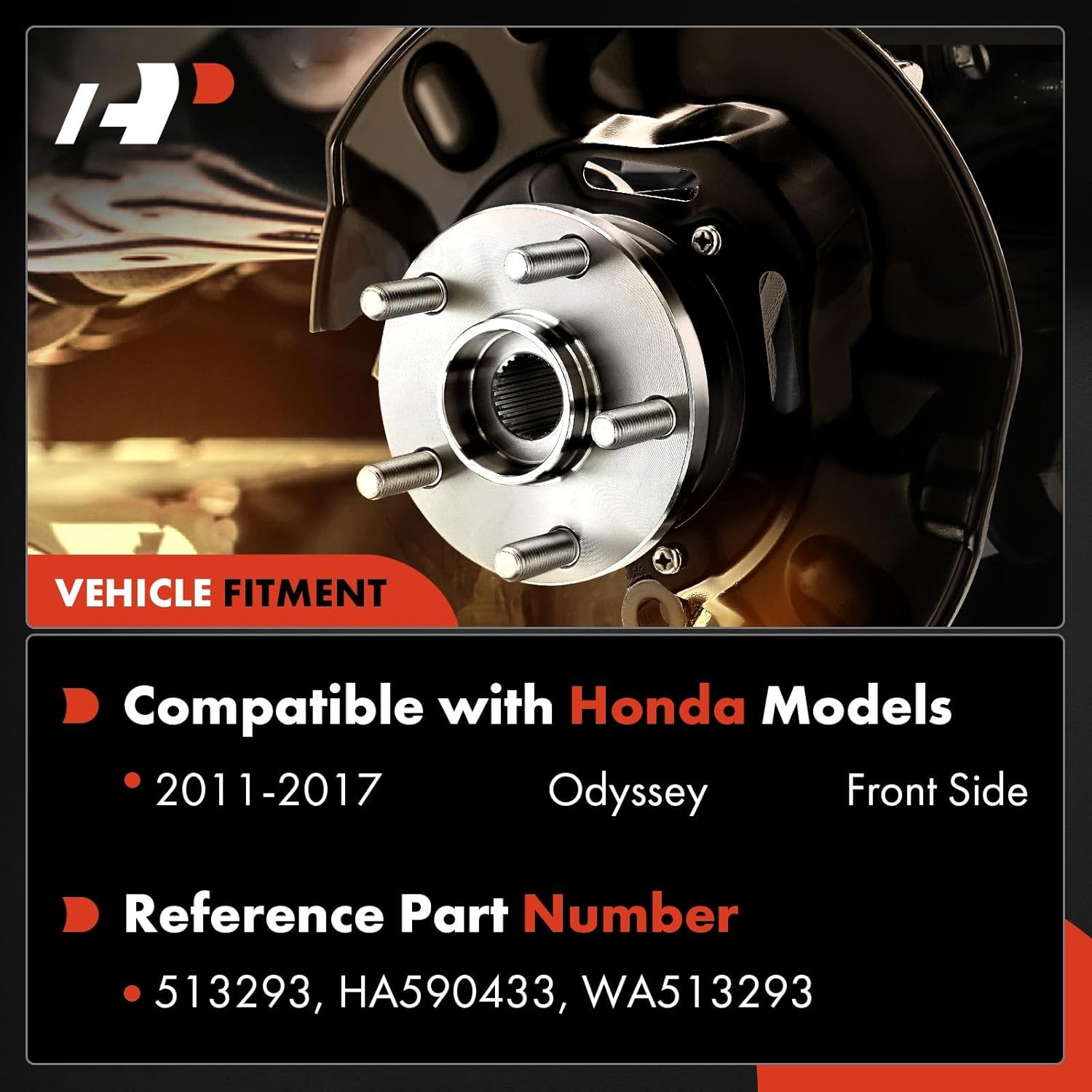 A-Premium 2 x Front Wheel Bearing and Hub Assembly with 5-Lug Compatible with Honda Odyssey 2011-2017 - Image 2