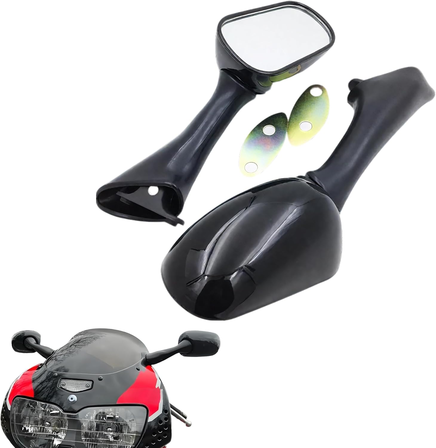 OE-Style Rearview Mirrors for Honda CBR 600 F2 F3 1991-1998 /CBR 900RR 1993-1997 /CBR 1000F 1993-1996 / VFR 750F 1990-1997 /VFR 800F 1998-1999 (1 Pair)