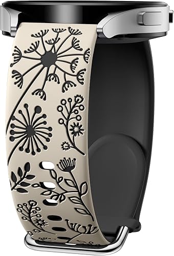 DGege Correas grabadas con flores compatibles con Samsung Galaxy Watch 654, Galaxy Watch 5 Pro de 1.772 pulgadasGalaxy Active 2Galaxy Watch 3Galaxy