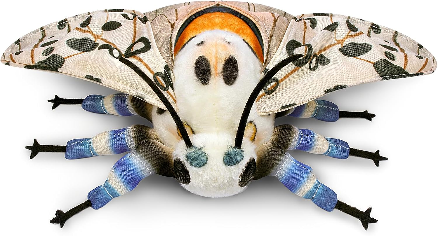 giant leopard moth plush toy, giant leopard moth 26in stuffed animals, realistic soft big moth plushie model toy, unique plush gift collection for kids large