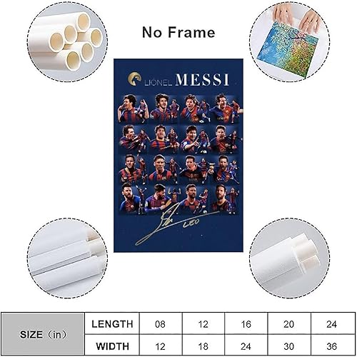 Vista 61 de SUKORI Messi - Póster Messi firmado (8) para dormitorio, estética, 12 x 18 pulgadas, sin marco Unframe-style-2