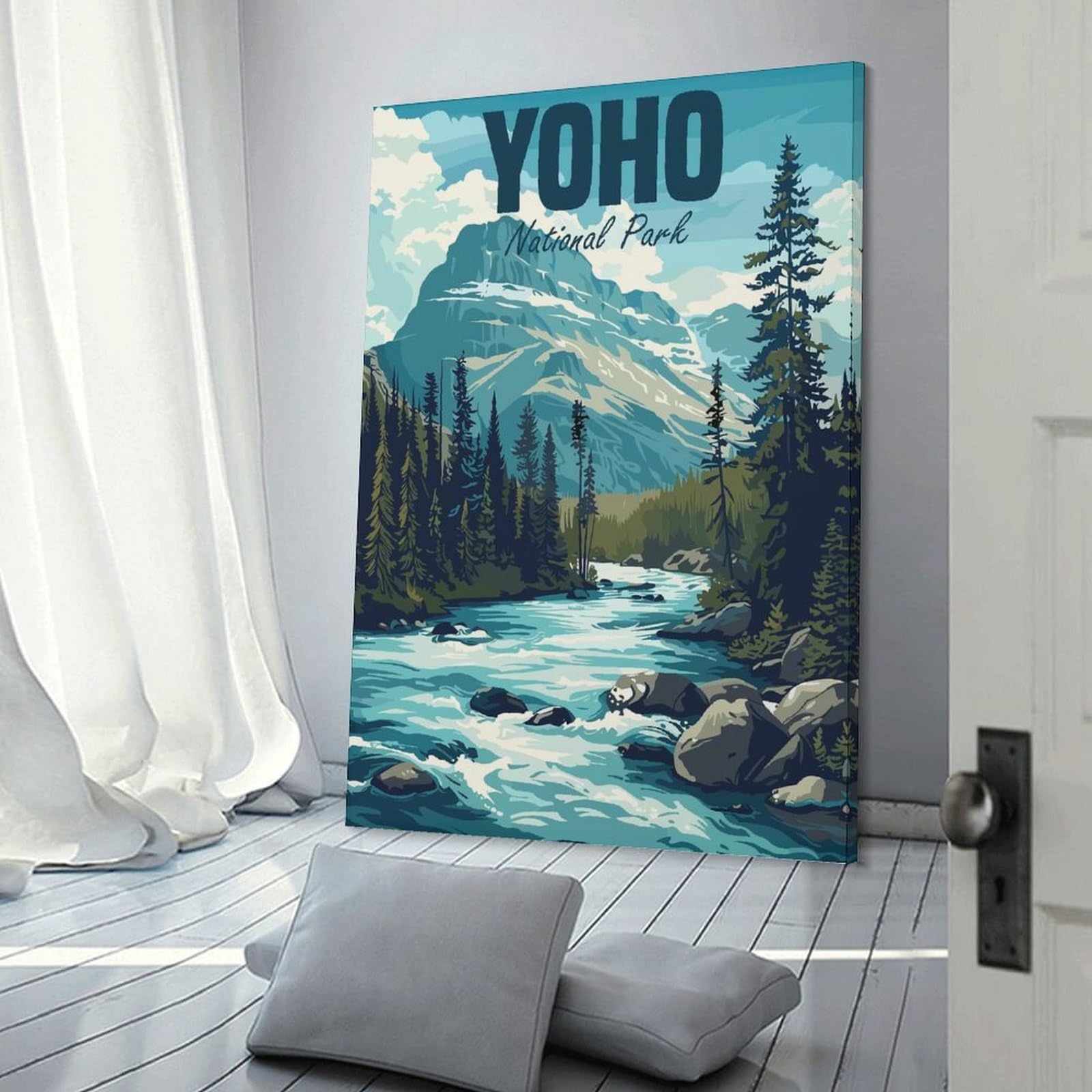 Junmoney Decorative Wall Artwork Yoho National Park Canada, 24x36inch(60x90cm), for Living Room, Bedroom Or Apartment Walls, Decorative Artwork for Empty Walls