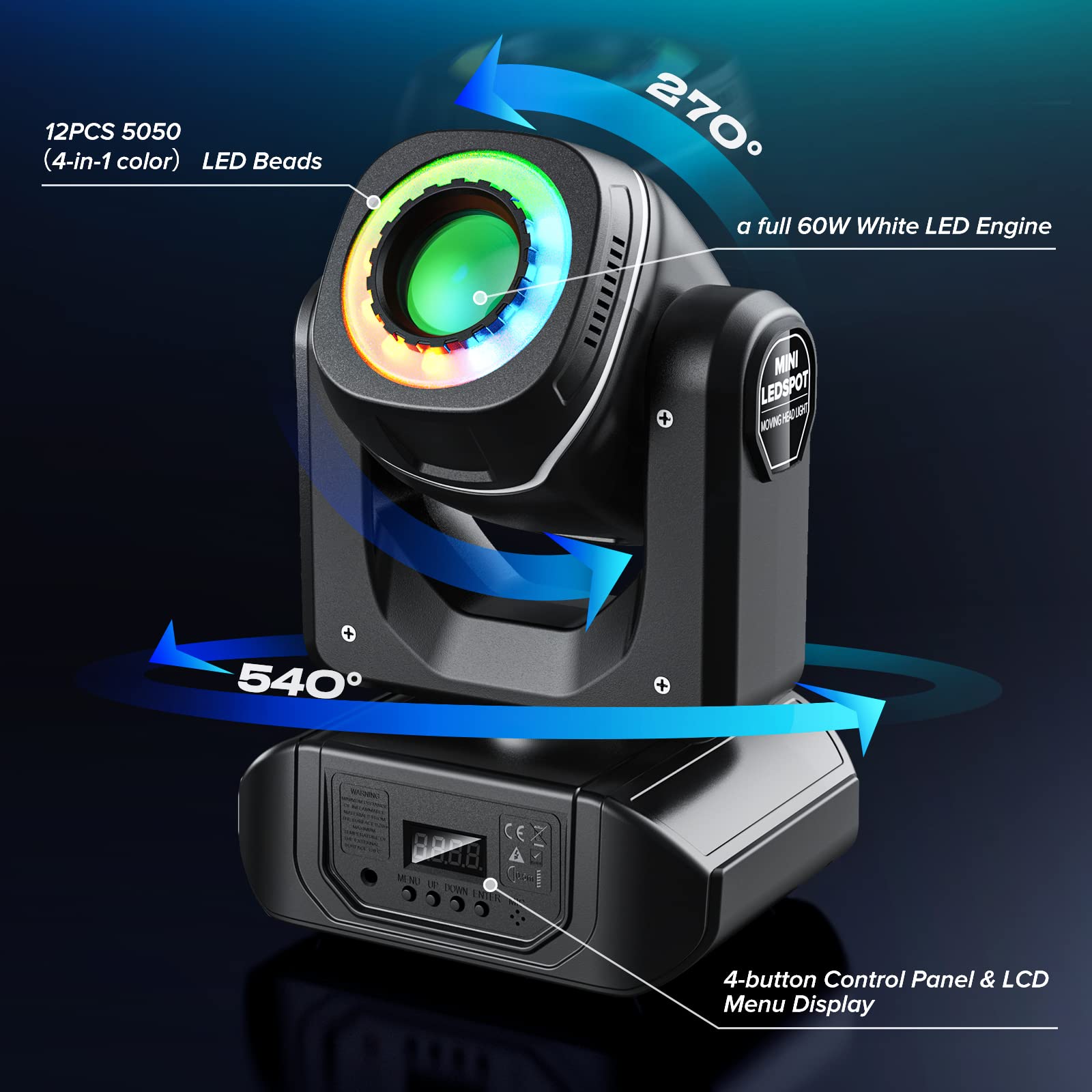 SPOT 60W ムービングヘッド ムービングヘッドLEDスポットデザインライト,ミニサイズ,60W