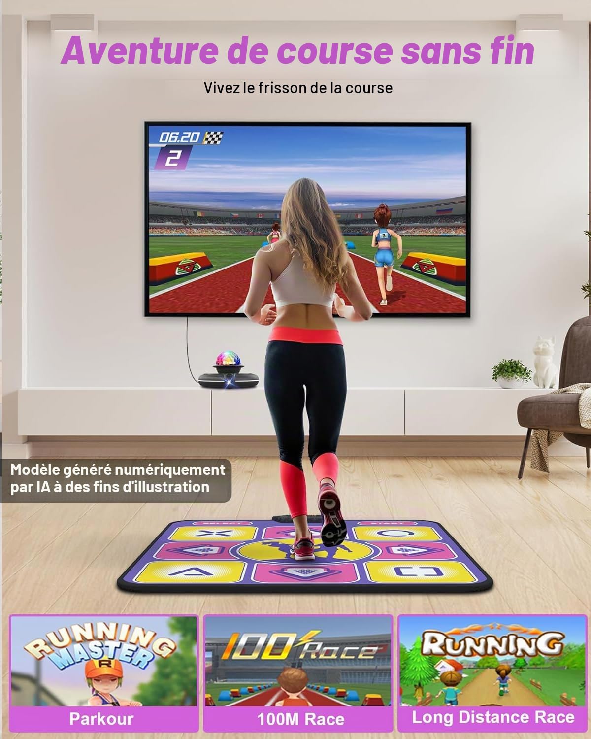 Tapis de danse antidérapant avec caméra pour TV, manette sans fil, jeu amusant pour enfants et adultes, cadeaux pour filles et garçons