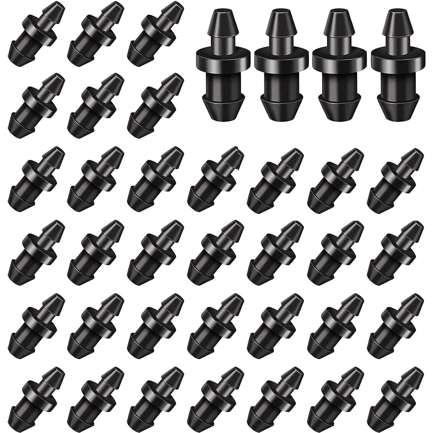 60 Pieces Drip Irrigation 1/4" Barbed Tubing End Plugs,Barbed Connectors End Cap for Drip or Sprinkler Systems