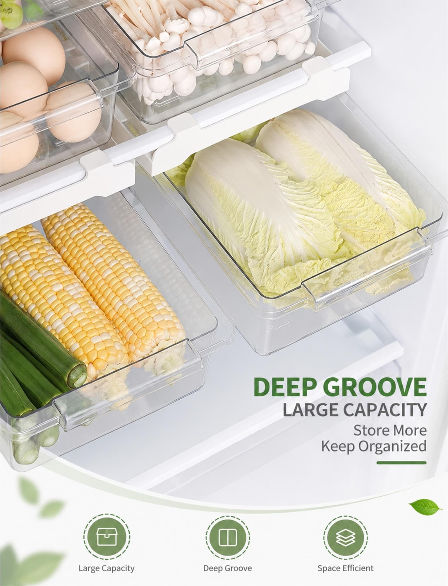 Organizador colgante para nevera,cajón extraíble,huevos,frutas y verduras