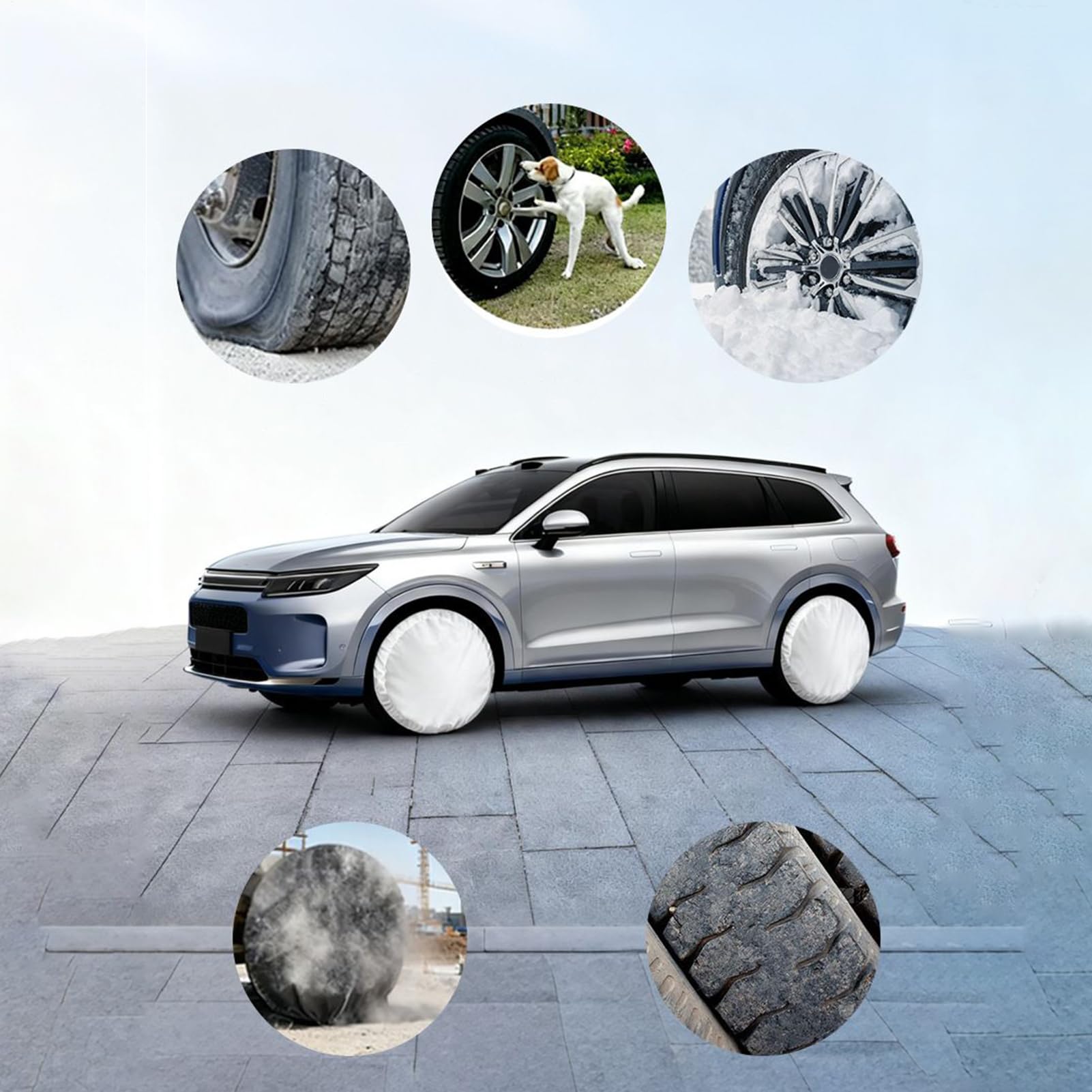 Housse de Roue de Secours – Protection complète des Roues | Housse de Pneu de remorque de Rechange, Housѕe de Pluie Universelle pour pneus de, SUV, Garage extérieur, Camping, remorque, véhicul