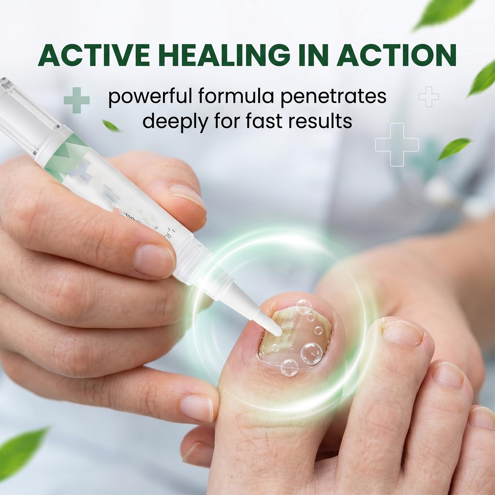 2 Pezzi Nail Care Pen per Micosi Unghie Piedi e Mani, Penna per Trattamento Unghie Danneggiate e Fragili, Soluzione per la Cura e Rigenerazione delle Unghie, 2 x 5g