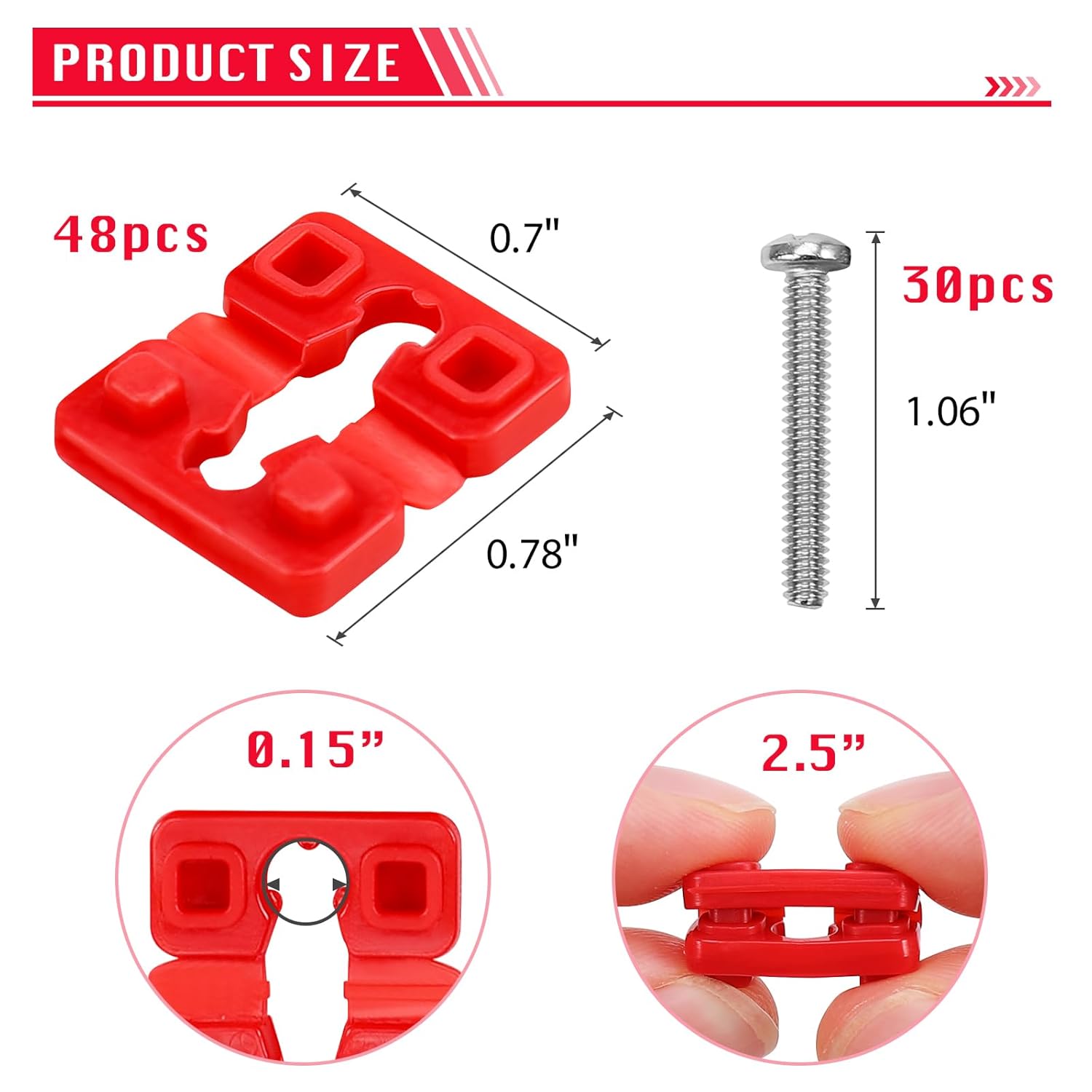 48 Pcs Switch and Receptacle Spacers, Plastic Switch and Receptical Spacers for Electrical Box with 30 Pcs Stainless Screws