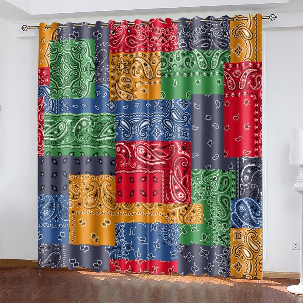Rideau paisley multicolore rideau occultant thermiques design de fenetre