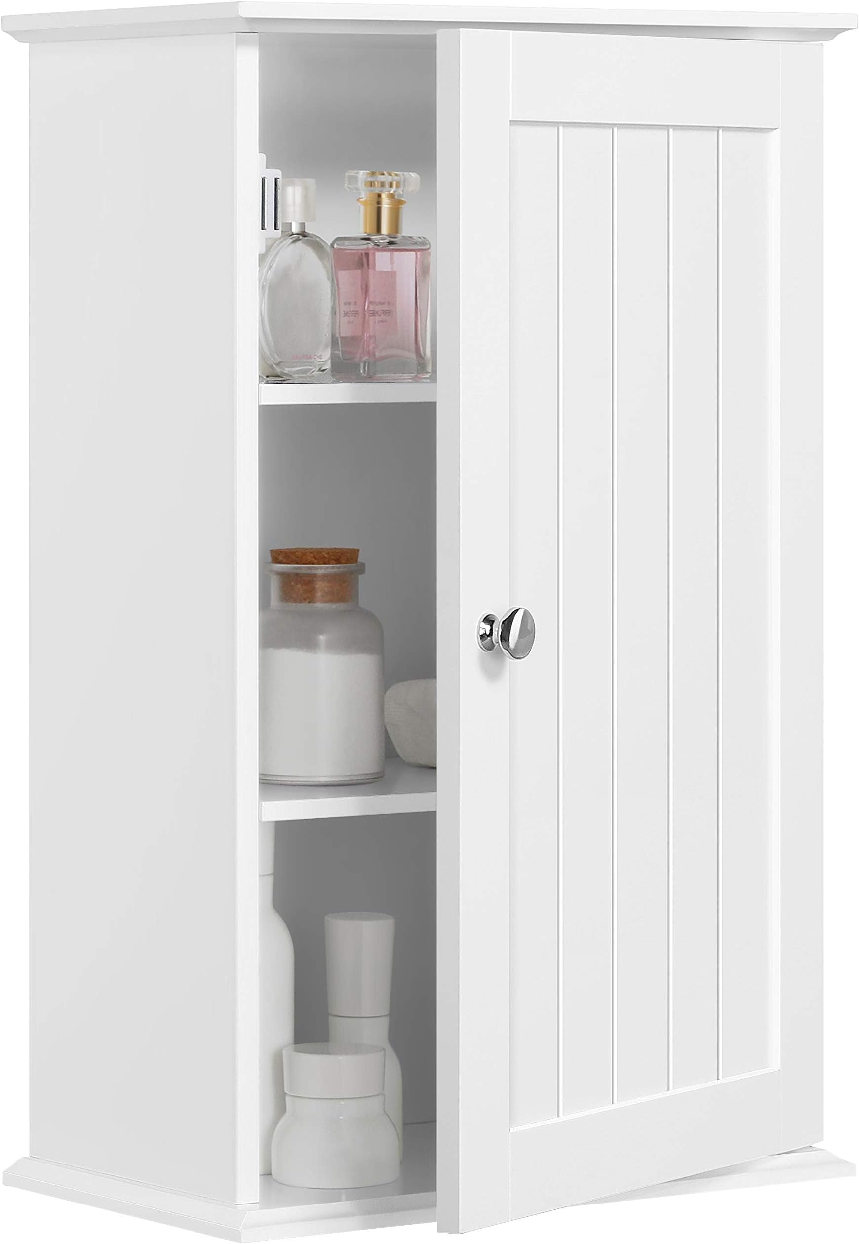 Panana 1100mmTall Bathroom Cabinet Storage Cupboard Unit Wall Mounted Tallboy Furniture, White ...