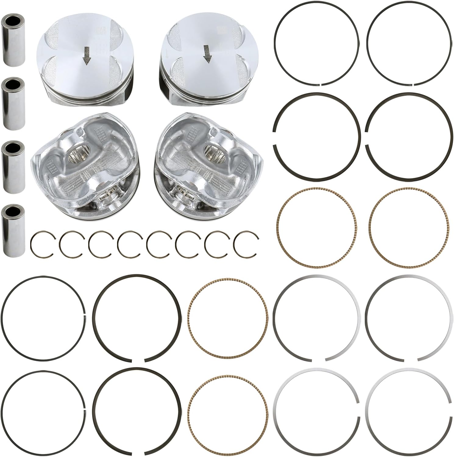 MUCO 4PCS Connecting Rods &Pistons Kits 12646457 12578324 Compatible with Lacrosse Regal Chevy Cobalt Equinox HHR GM Terrain G5 G6 Saturn 2.4L 2006-2016 Connecting Rod Piston Kit