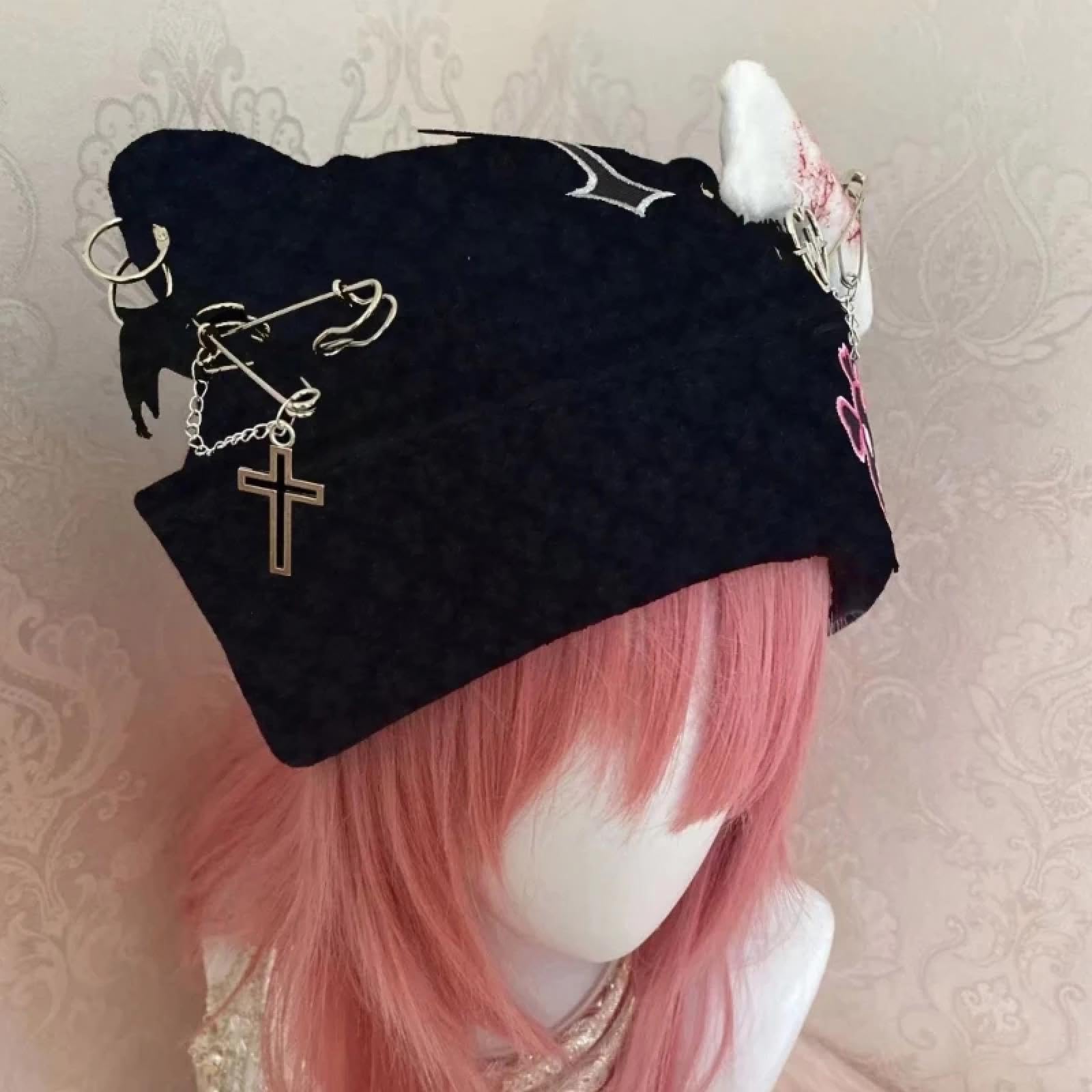 Strickmützen Hüte Mützen Caps Beanie Gestrickte Katze Handgemachte Katze Ohr Form Punk Hut