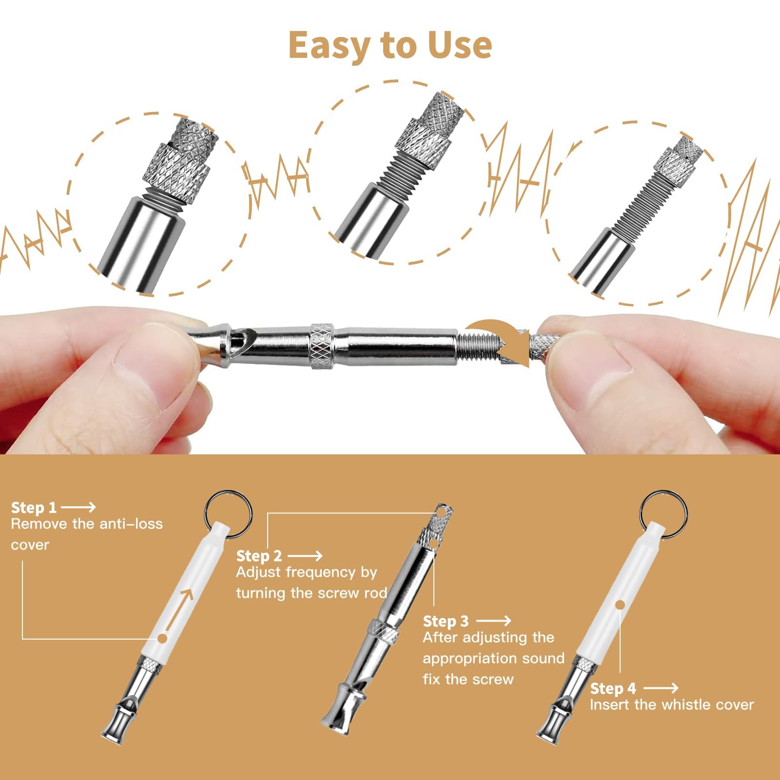 View 1 of 2 Pack Dog Whistle - Dog Whistle to Stop Barking Neighbor's Dog & Long Range Recall, Adjustable Ultrasonic Silent Dog Whistle with Lanyard for Training Recall, Professional Obedience (Black & White)