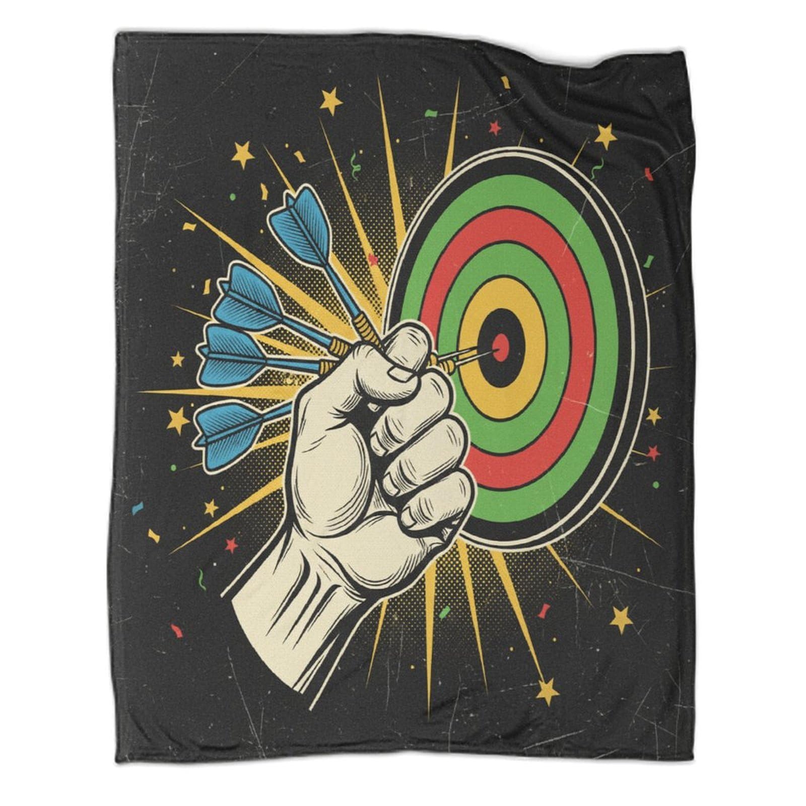 estampado 3D Target hit manta para aire acondicionado microfibra ropa de cama ligera Vintage retro plaid para verano transpirable para estudiantes en habitación climatizada 80×90inch(200x230cm)