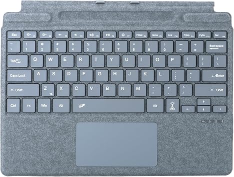 Keyboard for Microsoft Surface Pro Copilot+ 11th Edition / Pro 11 / Pro 10/9 / 8 / X, 13 inch, Detachable Type Cover with Touchpad, 7-Color Backlit & Pen Holder Ice Blue