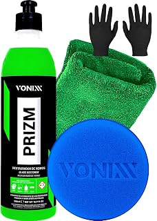 Kit Prizm 500ml Vonixx Restaurador de Vidros e Removedor de Chuva Ácida + Pano Aplicador Luva