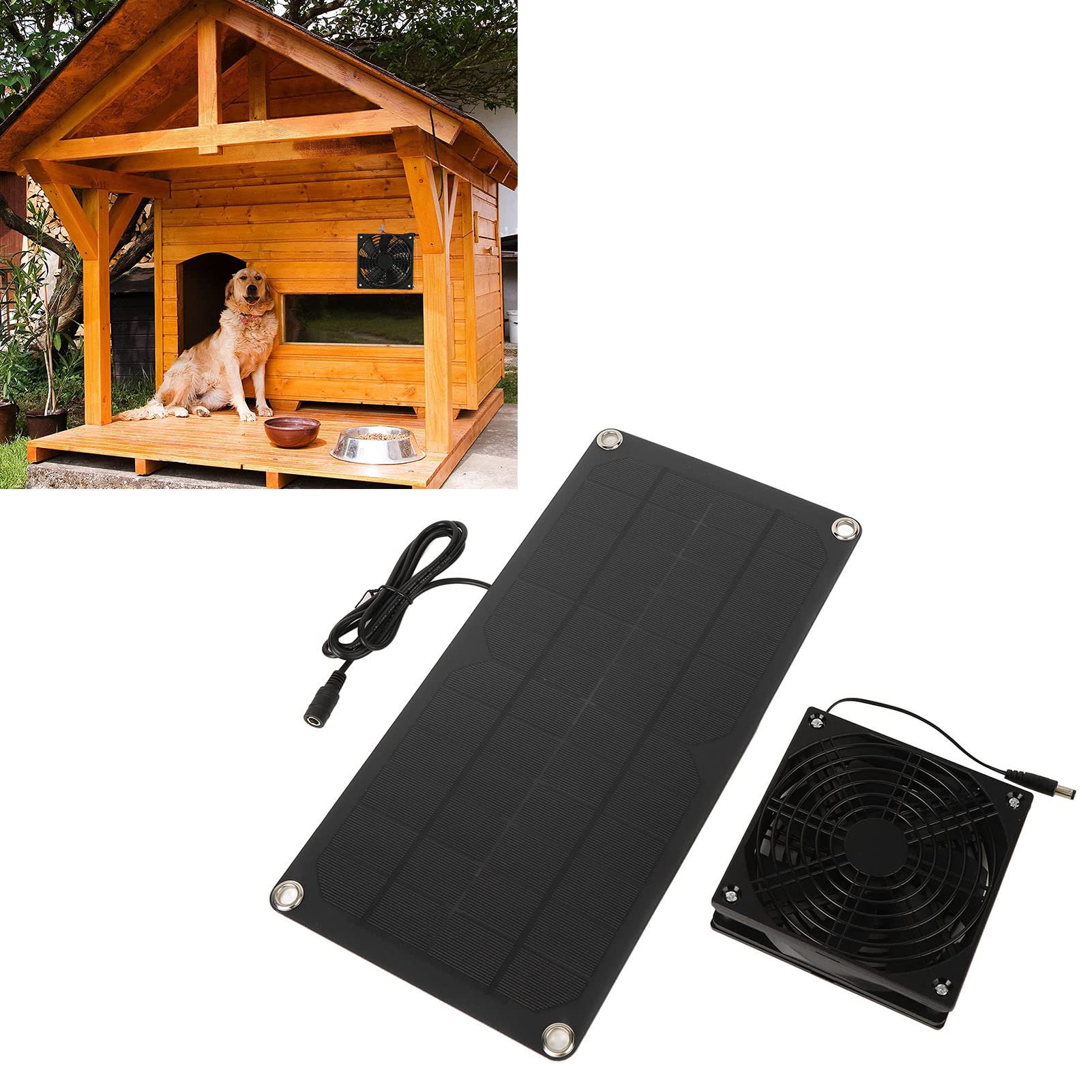 Zestaw wentylatorów solarnych, 20 W, monokrystaliczny silikon, zasilany energią słoneczną, 3 W, mini wentylator wyciągowy do okna szklarni